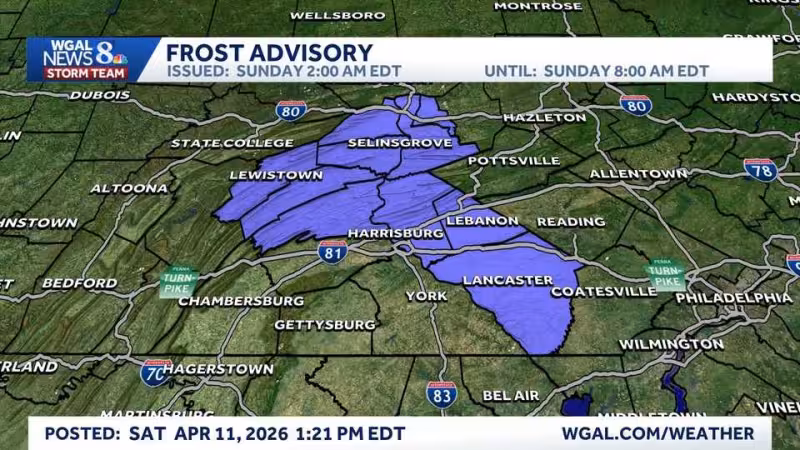 Frost Advisory issued overnight for several counties across the Valley