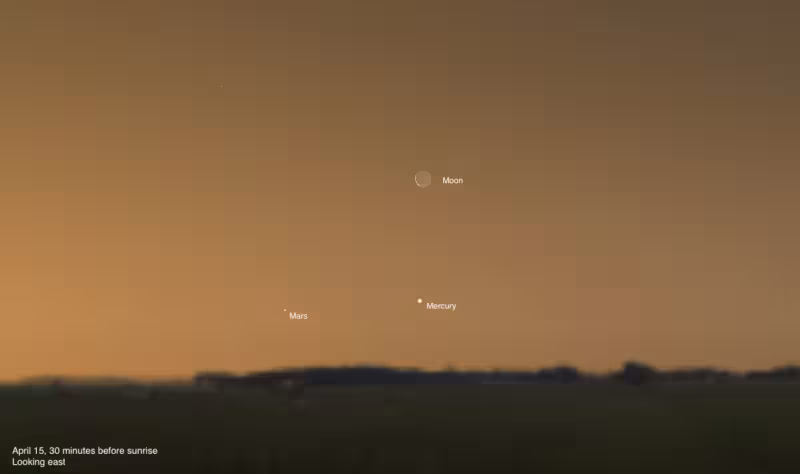 The Sky Today on Wednesday, April 15: Spot the Moon and Mercury this morning