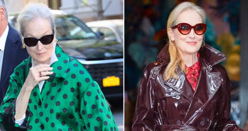 Meryl Streep Takes ‘The Devil Wears Prada 2’ From Green Spotted Satin to Red Patent in New York