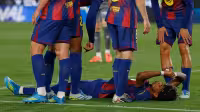 Lamine Yamal hurt after scoring for Barcelona against Celta Vigo