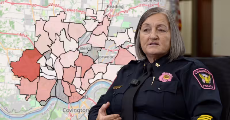 What does crime data show about former Cincinnati Police Chief Teresa Theetge's tenure?