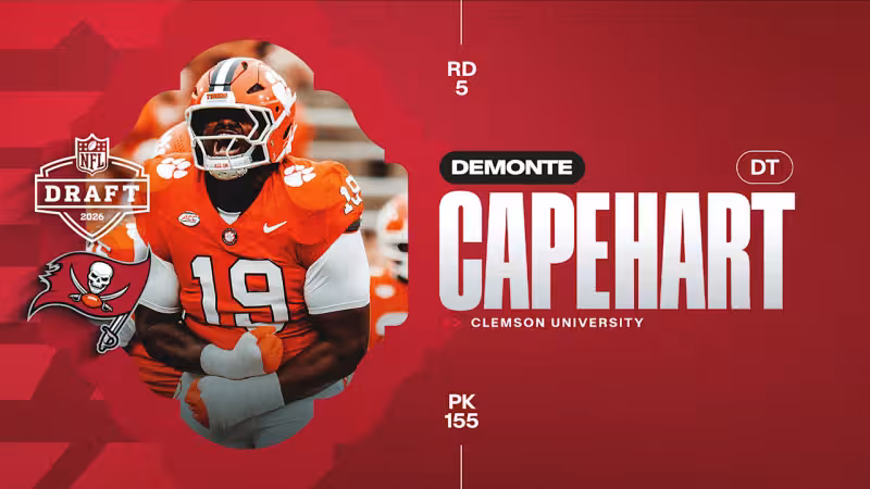 Bucs Select DeMonte Capehart in the Fifth Round of the 2026 NFL Draft