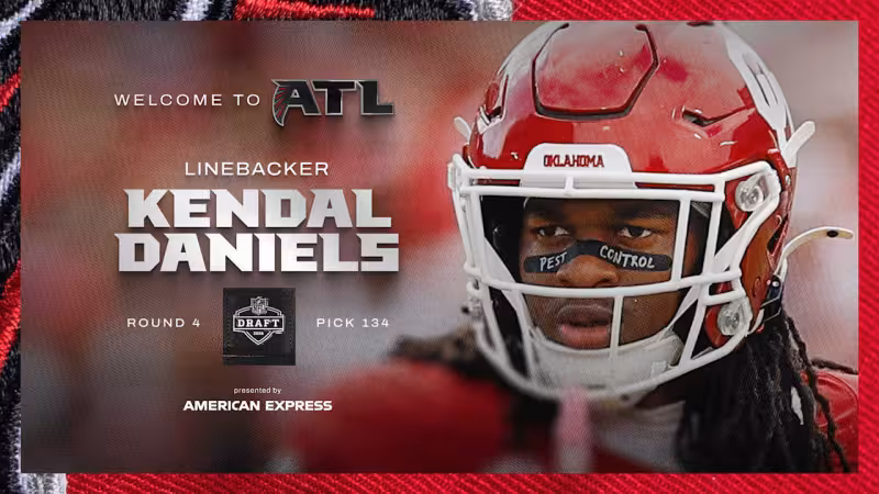 Falcons trade back, select LB Kendal Daniels with pick No. 134 in 2026 NFL Draft