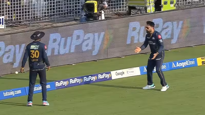 Rashid Khan and Manav Suthar recreate Pakistan's viral catch-drop moment in CSK vs GT clash