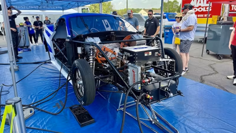Ford Racing Mustang Cobra Jet 2200 redefines electric drag racing at NHRA 4-Wide Nationals