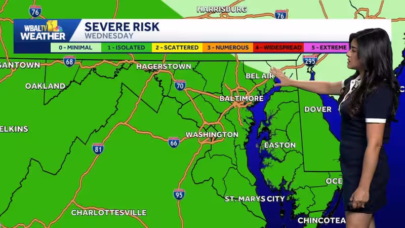 Cooler and slightly active pattern sets up for Baltimore area