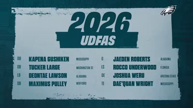 Eagles sign eight undrafted free agents