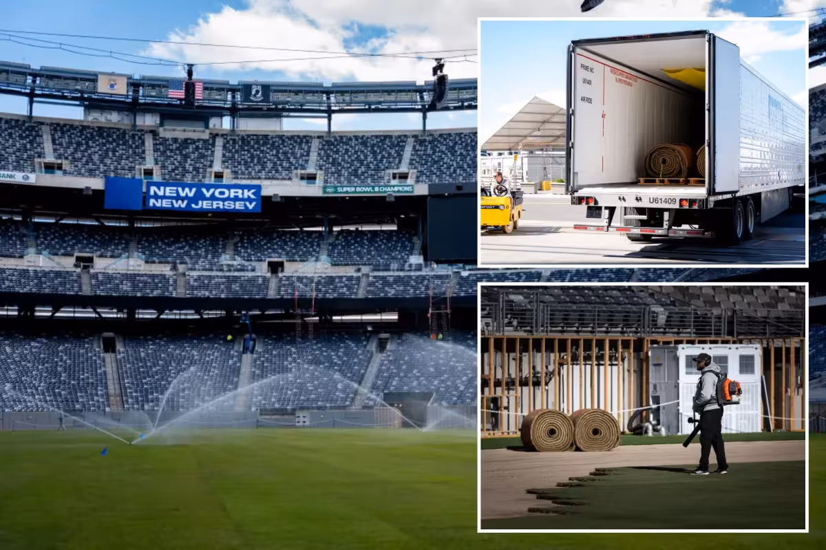 Metlife grass rollout begins as World Cup field takes shape for June 13
